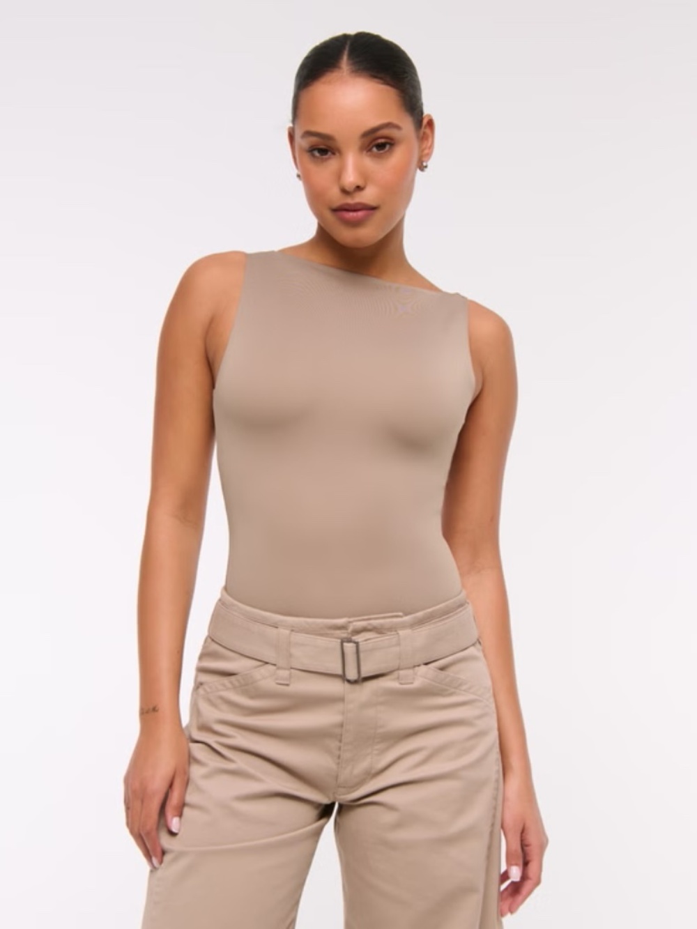 Abercrombie Sculpt Matte Seamless Slash Scoop-Back Bodysuit - XL